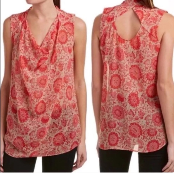 CAbi Tops - Cabi Vita Tank Style 5037 Floral Cowl Neck Sleeveless Blouse Small